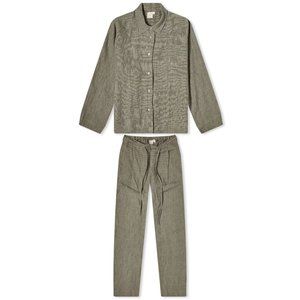 NWT Deiji Studios Drawcord Set in Linen Check in S/M